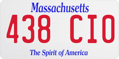 MA license plate 438CI0