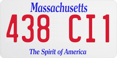 MA license plate 438CI1
