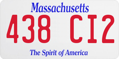 MA license plate 438CI2