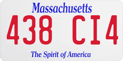 MA license plate 438CI4