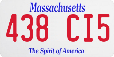 MA license plate 438CI5