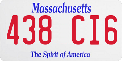 MA license plate 438CI6