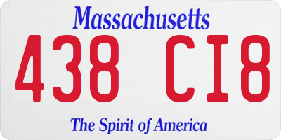 MA license plate 438CI8
