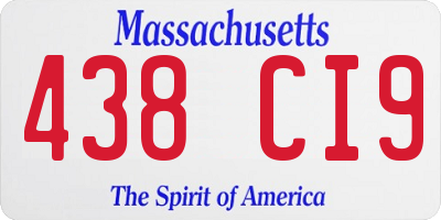 MA license plate 438CI9