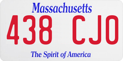 MA license plate 438CJ0