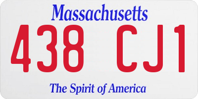 MA license plate 438CJ1