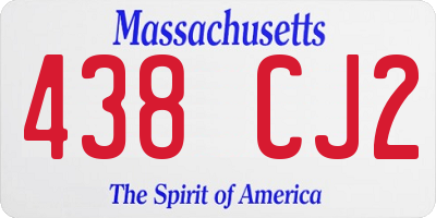 MA license plate 438CJ2