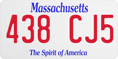 MA license plate 438CJ5