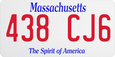 MA license plate 438CJ6