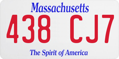 MA license plate 438CJ7