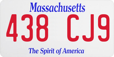 MA license plate 438CJ9