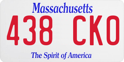 MA license plate 438CK0