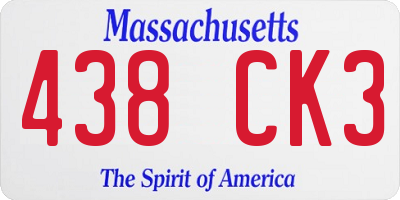 MA license plate 438CK3