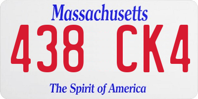 MA license plate 438CK4