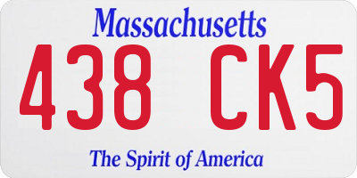 MA license plate 438CK5