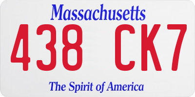 MA license plate 438CK7