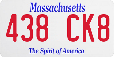 MA license plate 438CK8