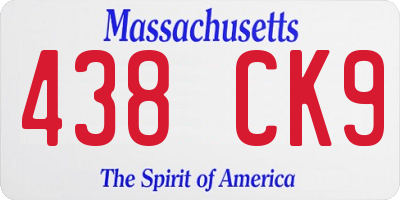 MA license plate 438CK9