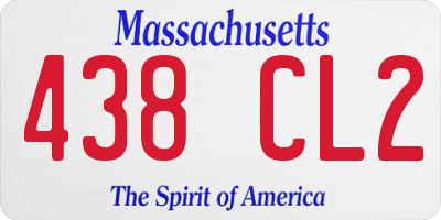 MA license plate 438CL2