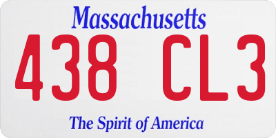 MA license plate 438CL3