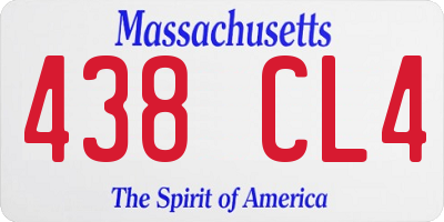 MA license plate 438CL4