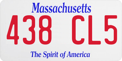 MA license plate 438CL5