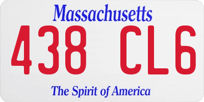 MA license plate 438CL6