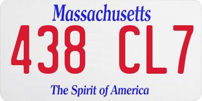 MA license plate 438CL7