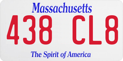 MA license plate 438CL8