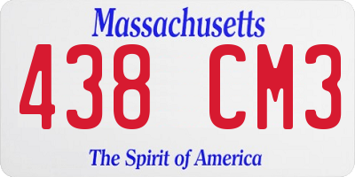 MA license plate 438CM3