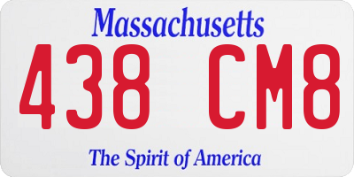 MA license plate 438CM8
