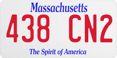 MA license plate 438CN2