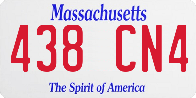 MA license plate 438CN4