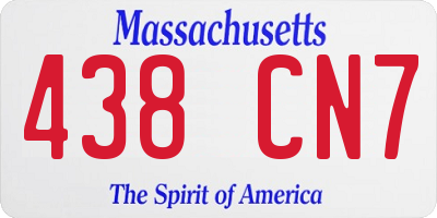 MA license plate 438CN7