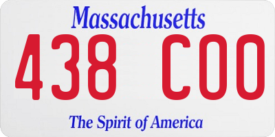 MA license plate 438CO0