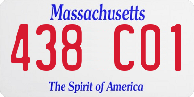 MA license plate 438CO1