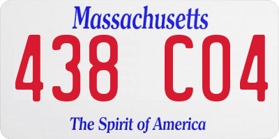 MA license plate 438CO4