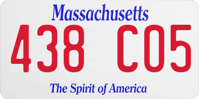 MA license plate 438CO5
