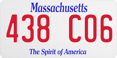 MA license plate 438CO6