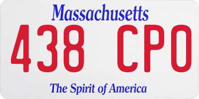 MA license plate 438CP0