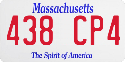 MA license plate 438CP4
