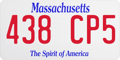 MA license plate 438CP5