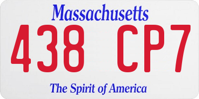 MA license plate 438CP7