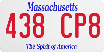 MA license plate 438CP8