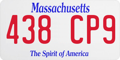 MA license plate 438CP9