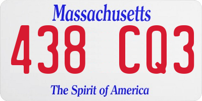 MA license plate 438CQ3