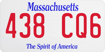 MA license plate 438CQ6