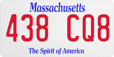 MA license plate 438CQ8