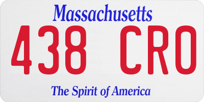 MA license plate 438CR0