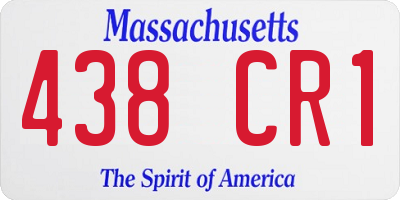 MA license plate 438CR1